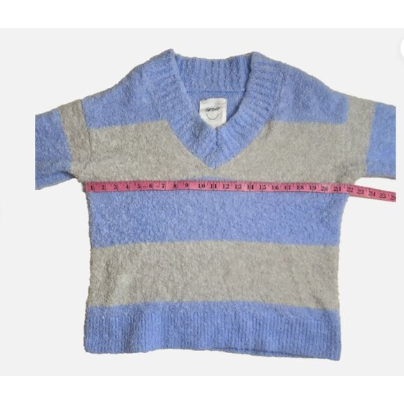 Aerie Women’s Blue Gray Striped Long Sleeve Sweater Small Soft Knit Pullover (1) - Picture 5 of 8